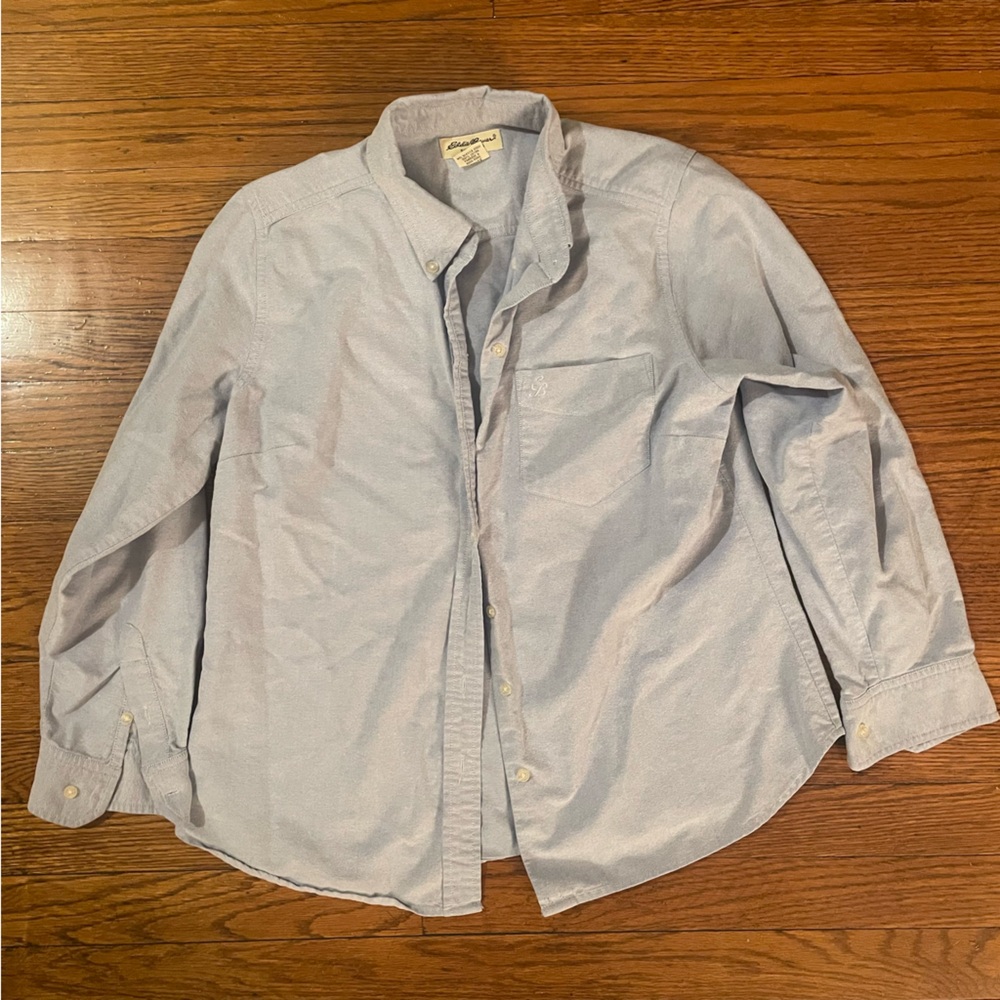 Eddie Bauer Light Blue Collared Button Down Long Sleeve Shirt